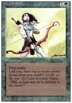 MTG Elvish Archers, Revised Edition, Damaged, English - Image 1