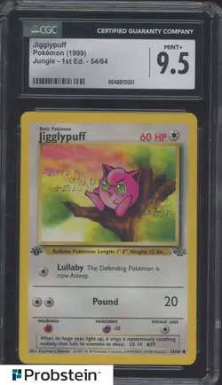 1999 Pokemon Jungle 1st Edition Jigglypuff #54/64 CGC 9.5 MINT+ - Image 1