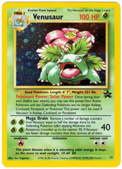 Venusaur 13 Black Star Promo Holo Rare Vintage Pokemon Card - Image 1
