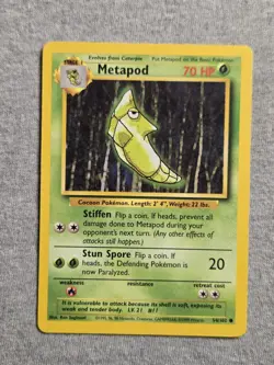 Pokemon TCG Metapod Base Set 54/102 Regular Unlimited Common - Image 1