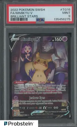 2022 Pokemon SWSH Brilliant Stars #TG16 FA Mimikyu V PSA 9 MINT - Image 1