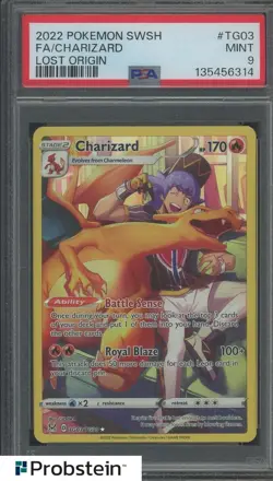 2022 Pokemon SWSH Lost Origin #TG03 FA Charizard PSA 9 MINT - Image 1