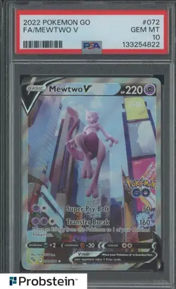 2022 Pokemon GO #072 FA/ Mewtwo V PSA 10 GEM MINT - Image 1