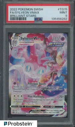 2022 Pokemon SWSH Brilliant Stars #TG15 FA/ Sylveon VMAX PSA 9 - Image 1