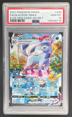 5716 Glaceon VMAX 2021 Pokemon Sword & Shield Evolving Skies #209 PSA 10 - Image 1