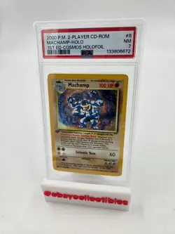 Pokemon TCG Machamp Holo 1st Edition Base Set #8/102 Holo Rare PSA 7 - Image 1