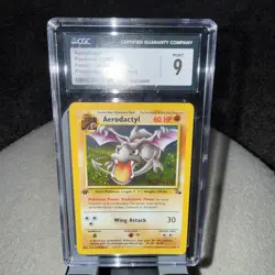 Pokemon Aerodactyl Prerelease 01/62 WOTC Promo Holo 1st Edition Cosmos CGC 9 MT - Image 1