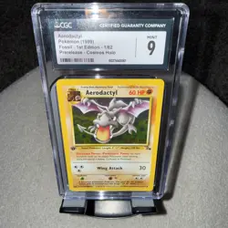 Pokemon Aerodactyl Prerelease 01/62 WOTC Promo Holo 1st Edition Cosmos CGC 9 MT - Image 2