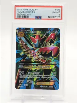 M SCIZOR EX 2016 POKEMON XY BREAKPOINT RARE 120/122 PSA 8 Q0004 - Image 1