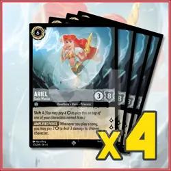 Disney Lorcana TCG: ARIEL - SONIC WARRIOR x4 Ursula's Return Super Rare - Image 1