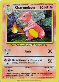 POKEMON Charmeleon #002/034 Holo Trading Card Game Classic NM - Image 1