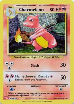POKEMON Charmeleon #002/034 Holo Trading Card Game Classic NM - Image 5