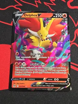 Delphox V # 027/196 Lost Origin Pokemon Card NM Full Art Holo - Image 1