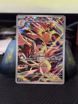 Pokemon TCG Destined Rivals Ethan's Typhlosion Illustration Rare Card 190/182 - Image 1