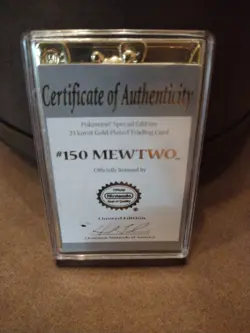 1999 MewTwo Pokemon 23K Gold Plated Trading card Limited Edition Burger King - Image 1