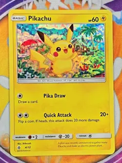 🔥Pikachu #4/12 Confetti Holo McDonald's Promo 2018 Pokemon TCG RARE Card👍📈 - Image 1