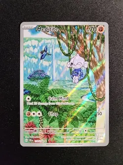 Meditite 153/142 Illustration Rare SV07: Stellar Crown Pokemon Card NM - Image 1