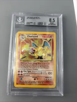 BGS 8.5 Pokemon Charizard Base Set Holo Unlimited Rare Card 4/102 9.5 Triple 8.5 - Image 1