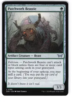 Patchwork Beastie U Duskmourn: House of Horror 195 NM MTG Magic - Image 1