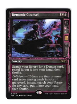 Demonic Counsel (Showcase) R Duskmourn: House of Horror 310 NM MTG Magic - Image 1