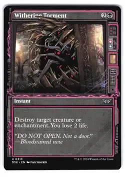 Withering Torment (Showcase) U Duskmourn: House of Horror 313 NM MTG Magic - Image 1