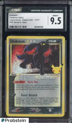 2021 Pokemon Celebrations Classic Pop Series 5 #17 Umbreon Holo CGC 9.5 - Image 1