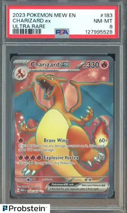 2023 Pokemon TCG Mew EN Ultra Rare #183 Charizard Ex PSA 8 NM-MT - Image 1