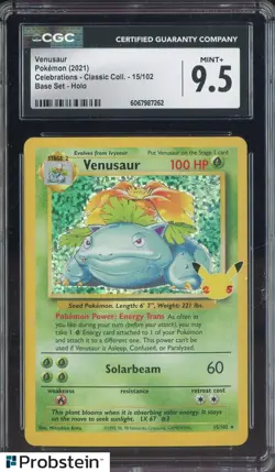 2021 Pokemon Celebrations Venusaur Base Set Holo #15/102 CGC 9.5 MINT+ - Image 1