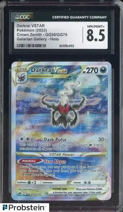 2023 Pokemon Crown Zenith Galarian Gallery #GG50 darkrai VSTAR CGC 8.5 - Image 1