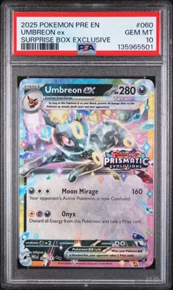 Umbreon ex #60 - Pokemon Prismatic Evolutions Stamped Surprise Box - PSA 10 - Image 1