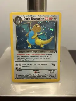 Pokemon Dark Dragonite Holo Rare Team Rocket 5/82 Unlimited 70 HP English 2000 - Image 1