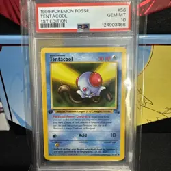 1999 Pokemon Fossil Tentacool #56 1st Edition - PSA 10 - Image 1