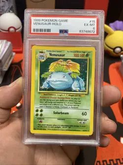 1999 POKEMON BASE SET UNLIMITED #15 VENUSAUR-HOLO PSA 6 - Image 1