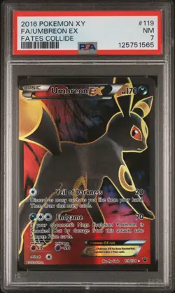 2016 POKEMON XY FATES COLLIDE #119 FULL ART/UMBREON EX PSA 7 - Image 1