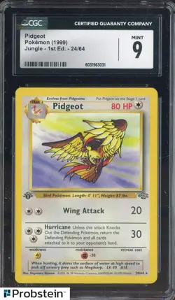 1999 Pokemon Jungle 1st Edition Pidgeot #24/64 CGC 9 MINT - Image 1