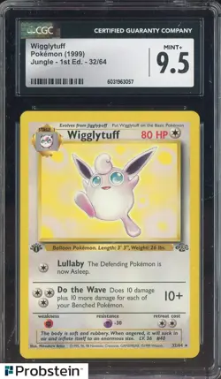 1999 Pokemon Jungle 1st Edition Wigglytuff #32/64 CGC 9.5 MINT+ - Image 1
