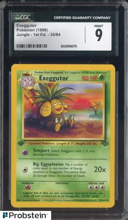 1999 Pokemon Jungle 1st Edition Exeggutor #35/64 CGC 9 MINT - Image 1