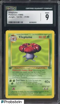 1999 Pokemon Jungle 1st Edition Vileplume #31/64 CGC 9 MINT - Image 1