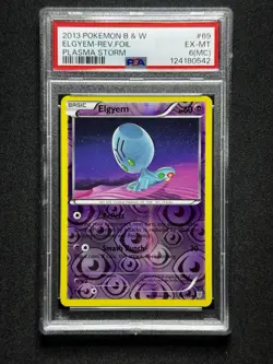 PSA 6 MC Pokemon Elgyem #69 Plasma Storm INVERTED BACK + MISCUT ERROR MISPRINT - Image 1
