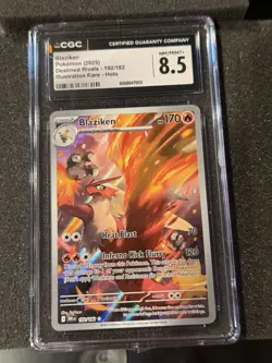 2025 Pokemon Destined Rivals Blaziken Illustration Rare Holo #192/182 CGC 8.5 - Image 1