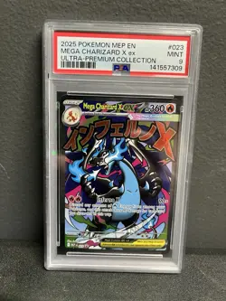 GRADED PSA 9 Pokemon Mega Charizard X ex 023 Me: Mega Evolution Promo Holo EN - Image 3