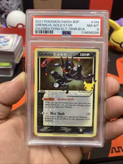 Greninja Gold Star 2021 Pokemon Promo #144 Celebrations ETB PSA 8 - Image 1