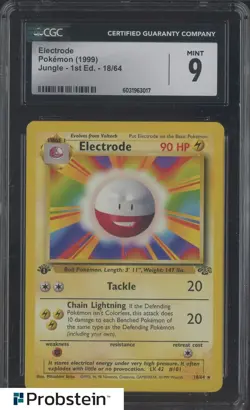 1999 Pokemon Jungle 1st Edition Electrode #18/64 CGC 9 MINT - Image 1