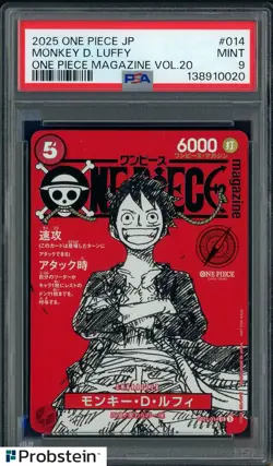 #1 2025 One Piece Japanese One Piece Magazine Vol.20 #014 Monkey D. Luffy PSA 9 - Image 1