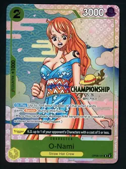 One Piece TCG O-Nami Nami OP06-101 25-26 Championship Promo - Image 1