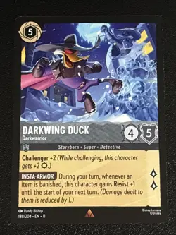 Disney Lorcana Winterspell Darkwing Duck - Darkwarrior 188/204 NM Rare - Image 1
