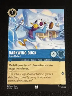 Disney Lorcana Winterspell Darkwing Duck - Drake Mallard 145/204 NM - Image 1