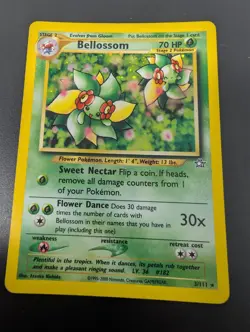 Pokemon Bellossom Holo Rare Neo Genesis Stage 2 70 HP Card 3/111 English 2000 - Image 4