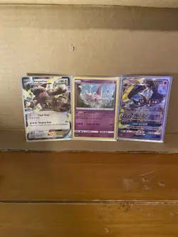 Nintendo Pokemon TCG Foil Card Lot Mewtwo Kangaskhan Lunala EX GX 3 Cards - Image 1