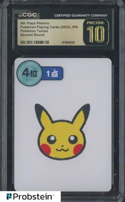 2025 Pokemon Japanese Takura Playing Cards Second Round 4th Pl Pikachu CGC 10 #1 - Image 1